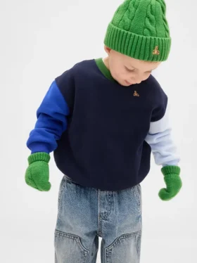 Set aus CashSoft-Mütze und Fäustlingen im Zopfmuster für Baby & Kleinkind