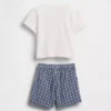 Set aus T-Shirt mit Baby-Hummer-Motiv und karierten Shorts