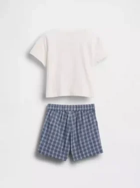 Set aus T-Shirt mit Baby-Hummer-Motiv und karierten Shorts