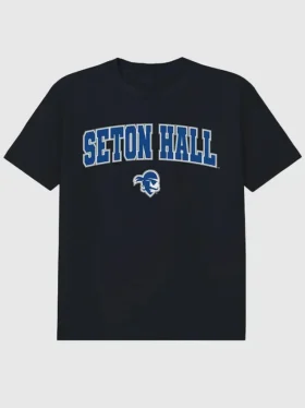 Seton Hall University Arch Logo – Schwarzes T-Shirt mit Grafik