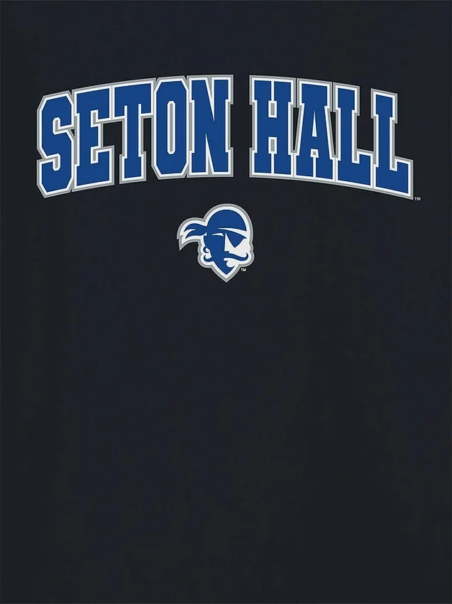 Seton Hall University Arch Logo – Schwarzes T-Shirt mit Grafik