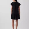 Shirtkleid aus Baumwollgaze mit tief sitzender Taille