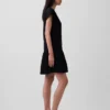 Shirtkleid aus Baumwollgaze mit tief sitzender Taille