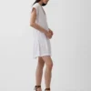 Shirtkleid aus Baumwollgaze mit tief sitzender Taille