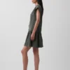 Shirtkleid aus Baumwollgaze mit tief sitzender Taille