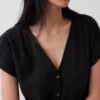 Shirtkleid aus Baumwollgaze mit tief sitzender Taille