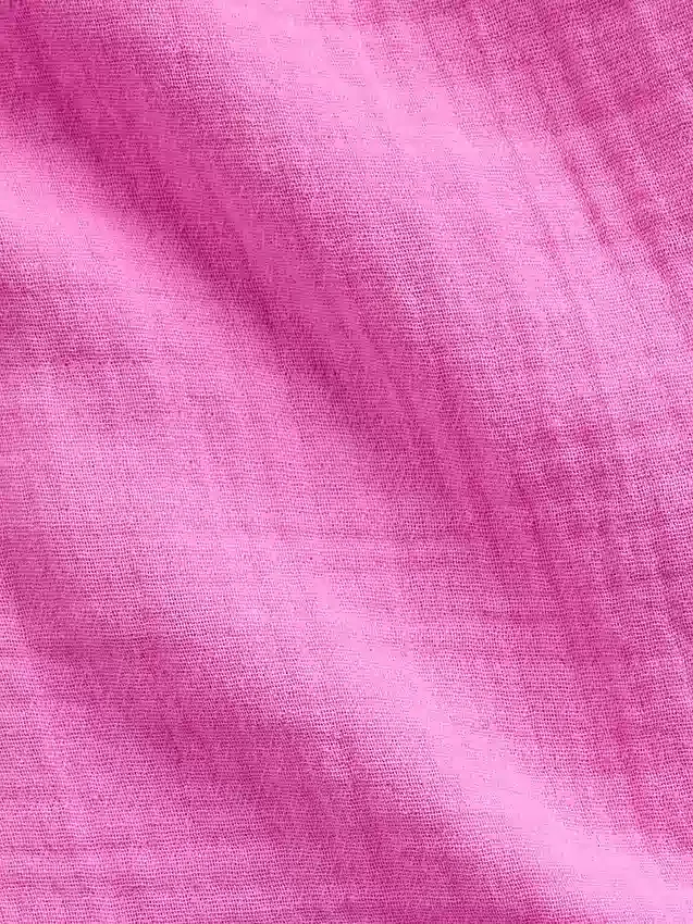 Shirtkleid aus Baumwollgaze mit tief sitzender Taille