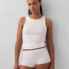 Shorty aus Bio-Stretch-Baumwolle mit hoher Leibhöhe