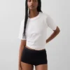 Shorty aus Bio-Stretch-Baumwolle mit hoher Leibhöhe