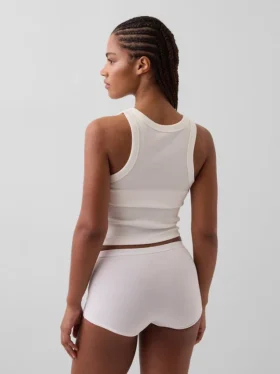 Shorty aus Bio-Stretch-Baumwolle mit hoher Leibhöhe