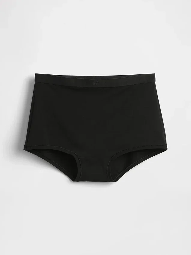 Shorty aus Bio-Stretch-Baumwolle mit hoher Leibhöhe