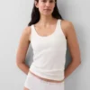 Shorty aus Bio-Stretch-Baumwolle mit Spitzenbesatz