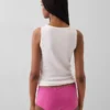 Shorty aus Bio-Stretch-Baumwolle mit Spitzenbesatz