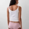 Shorty aus Bio-Stretch-Baumwolle mit Spitzenbesatz