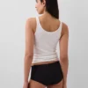 Shorty aus Bio-Stretch-Baumwolle mit Spitzenbesatz