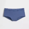 Shorty aus Bio-Stretch-Baumwolle mit Spitzenbesatz