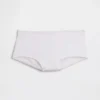 Shorty aus Bio-Stretch-Baumwolle mit Spitzenbesatz