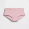 Shorty aus Bio-Stretch-Baumwolle mit Spitzenbesatz