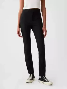 Skinny-Hose aus Doppelstrick mit hoher Leibhöhe