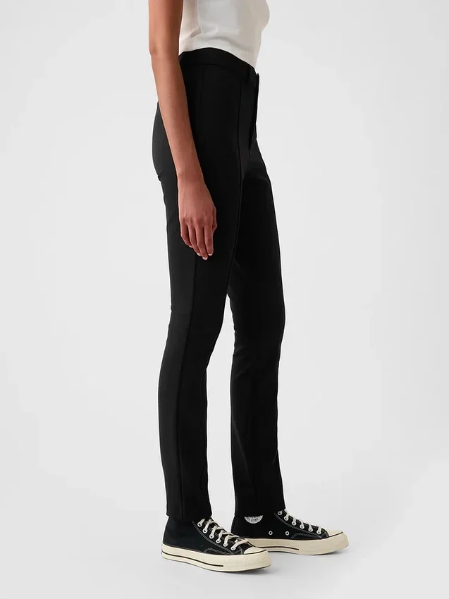 Skinny-Hose aus Doppelstrick mit hoher Leibhöhe