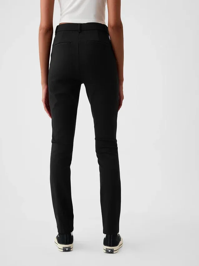 Skinny-Hose aus Doppelstrick mit hoher Leibhöhe