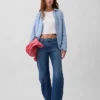 Slim-Barrel-Jeans mit mittlerer Leibhöhe