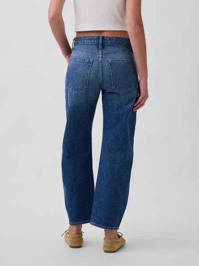 Slim-Barrel-Jeans mit mittlerer Leibhöhe