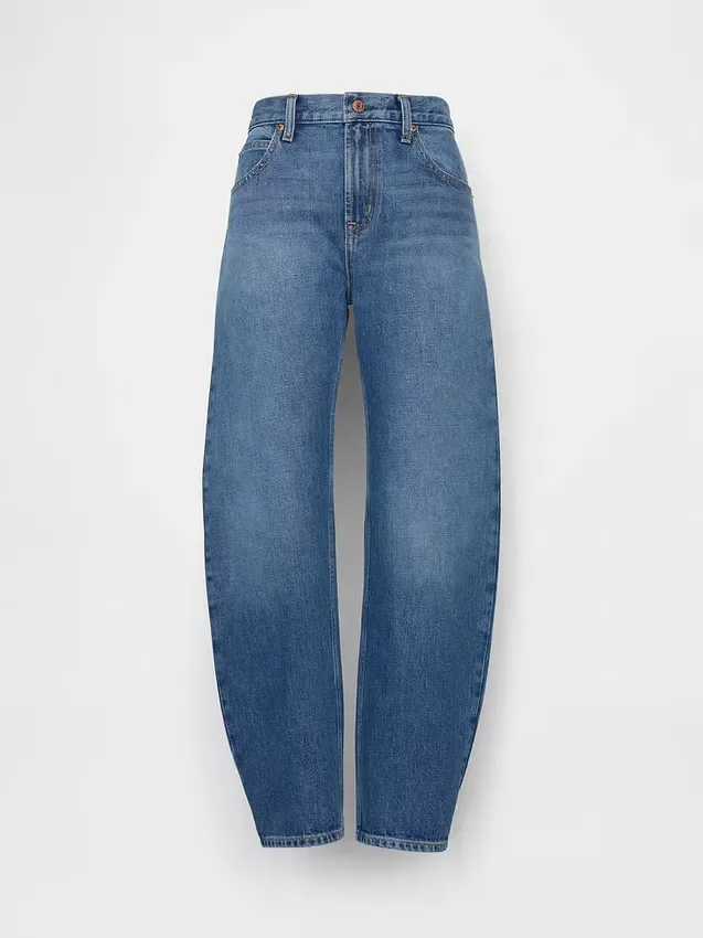 Slim-Barrel-Jeans mit mittlerer Leibhöhe