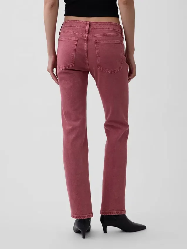 Slim-Fit-Jeans mit geradem Bein im 90er-Jahre-Stil und Schnürung, niedrige Leibhöhe