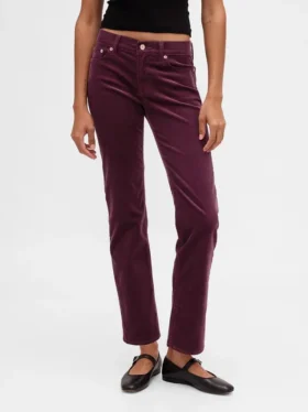 Slim-Straight-Hose aus Cord mit niedriger Leibhöhe im 90er-Jahre-Stil