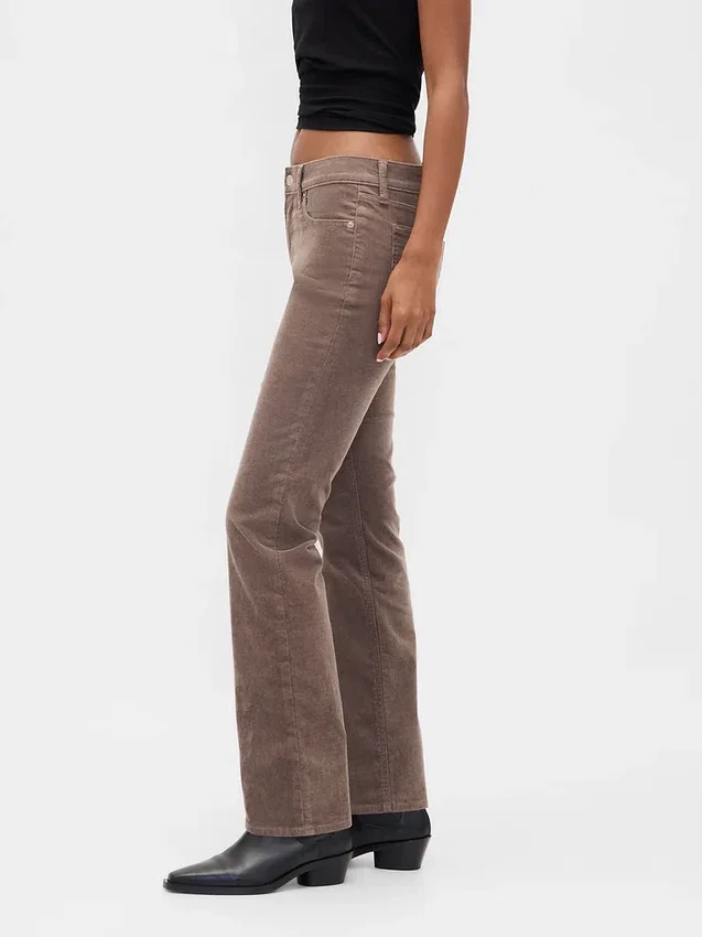 Slim-Straight-Hose aus Cord mit niedriger Leibhöhe im 90er-Jahre-Stil