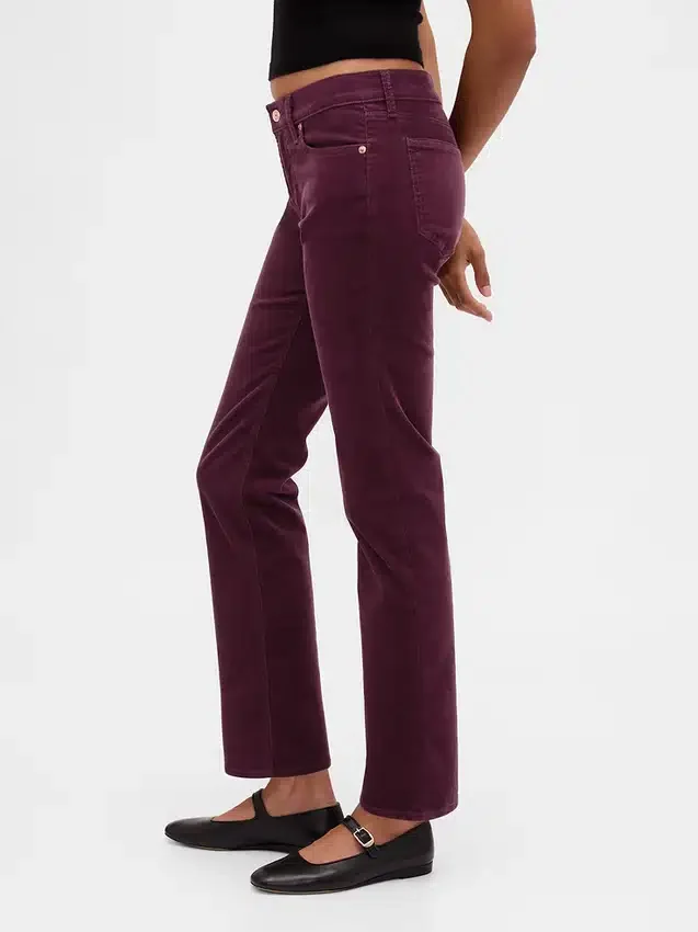 Slim-Straight-Hose aus Cord mit niedriger Leibhöhe im 90er-Jahre-Stil