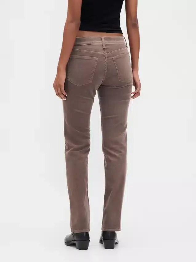 Slim-Straight-Hose aus Cord mit niedriger Leibhöhe im 90er-Jahre-Stil