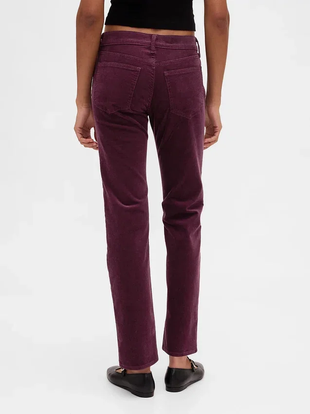 Slim-Straight-Hose aus Cord mit niedriger Leibhöhe im 90er-Jahre-Stil