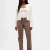 Slim-Straight-Hose aus Cord mit niedriger Leibhöhe im 90er-Jahre-Stil