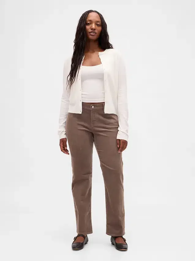 Slim-Straight-Hose aus Cord mit niedriger Leibhöhe im 90er-Jahre-Stil