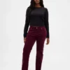 Slim-Straight-Hose aus Cord mit niedriger Leibhöhe im 90er-Jahre-Stil