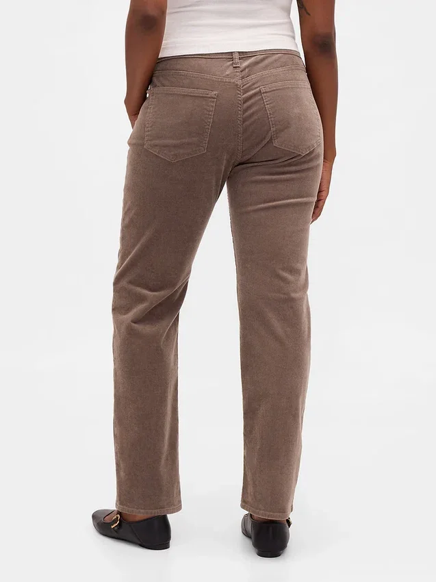Slim-Straight-Hose aus Cord mit niedriger Leibhöhe im 90er-Jahre-Stil