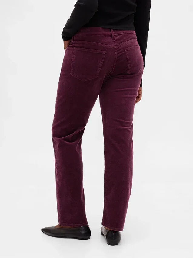 Slim-Straight-Hose aus Cord mit niedriger Leibhöhe im 90er-Jahre-Stil