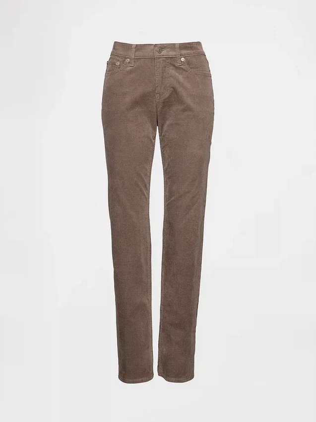 Slim-Straight-Hose aus Cord mit niedriger Leibhöhe im 90er-Jahre-Stil