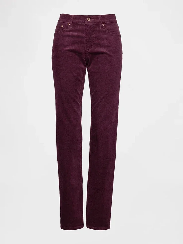 Slim-Straight-Hose aus Cord mit niedriger Leibhöhe im 90er-Jahre-Stil
