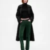 Slim-Straight-Hose aus Samt im 90er-Jahre-Stil mit niedriger Leibhöhe