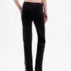 Slim-Straight-Hose aus Samt im 90er-Jahre-Stil mit niedriger Leibhöhe