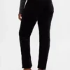 Slim-Straight-Hose aus Samt im 90er-Jahre-Stil mit niedriger Leibhöhe