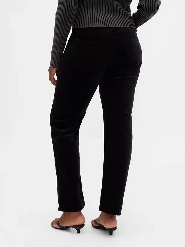 Slim-Straight-Hose aus Samt im 90er-Jahre-Stil mit niedriger Leibhöhe