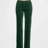 Slim-Straight-Hose aus Samt im 90er-Jahre-Stil mit niedriger Leibhöhe