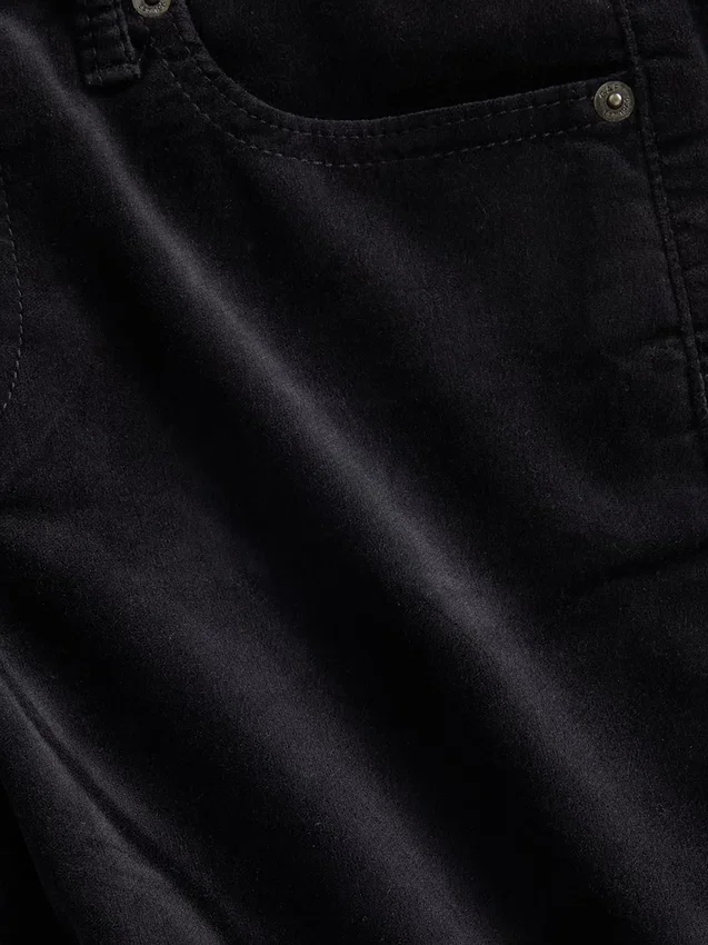 Slim-Straight-Hose aus Samt im 90er-Jahre-Stil mit niedriger Leibhöhe