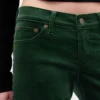 Slim-Straight-Hose aus Samt im 90er-Jahre-Stil mit niedriger Leibhöhe