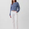 Slim-Straight-Jeans im 90er-Jahre-Stil mit niedriger Leibhöhe