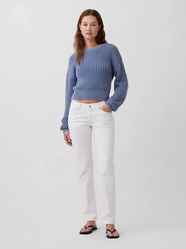Slim-Straight-Jeans im 90er-Jahre-Stil mit niedriger Leibhöhe